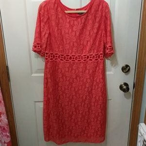 Jessica Howard coral flower lace dress